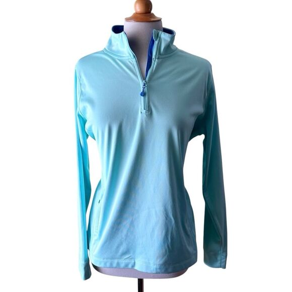 Vineyard Vines Pastel Robin’s Egg Blue Quarter Zip Long Sleeve Pullover - Large - Picture 1 of 9